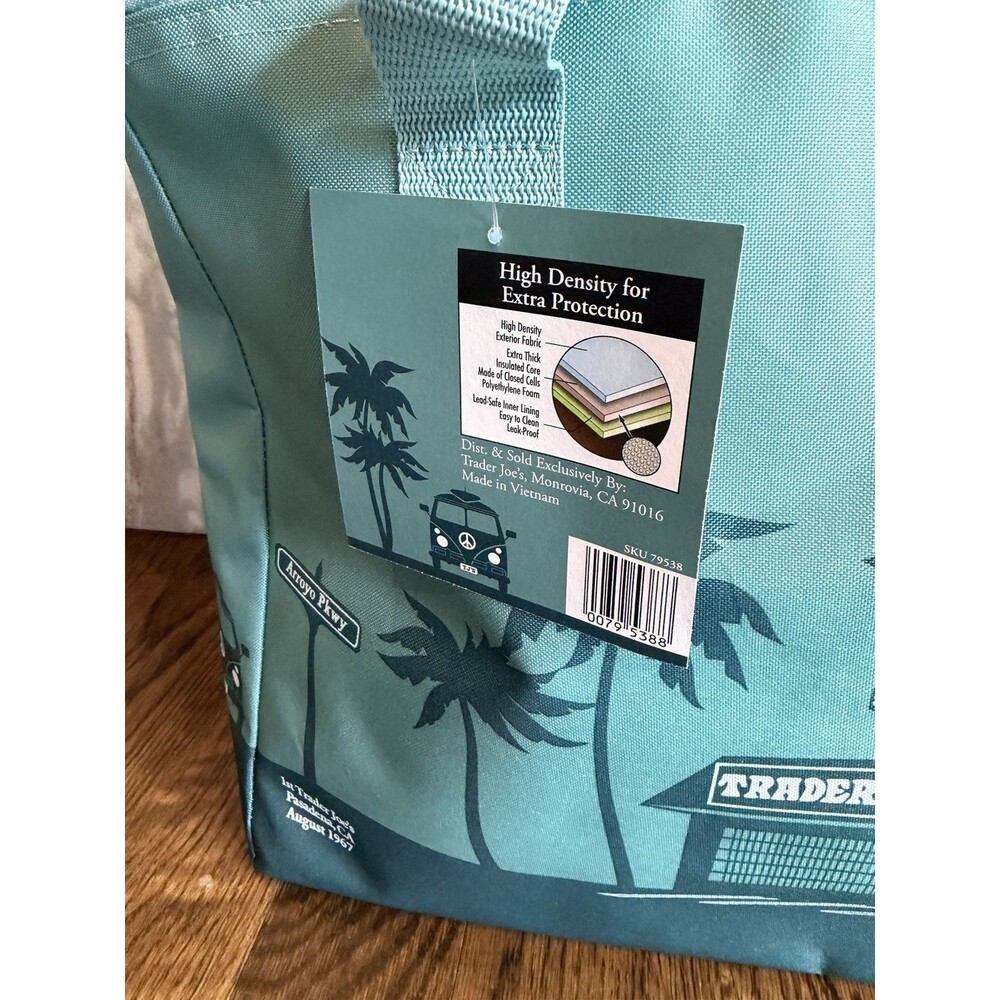 Trader Joe's Cooler Bag Teal Green Large Insulated NEW 8 gal Ships Quick - Picture 5 of 9